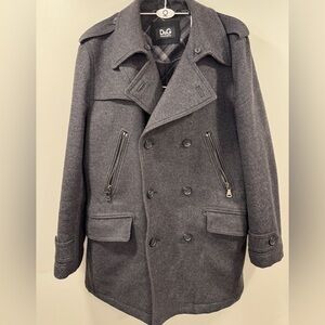 ⭐️Dolce & Gabbana⭐️ Charcoal Double-Breasted Pea Coat